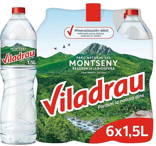 Viladrau Agua Mineral Natural Botella, 6 x 1.50L